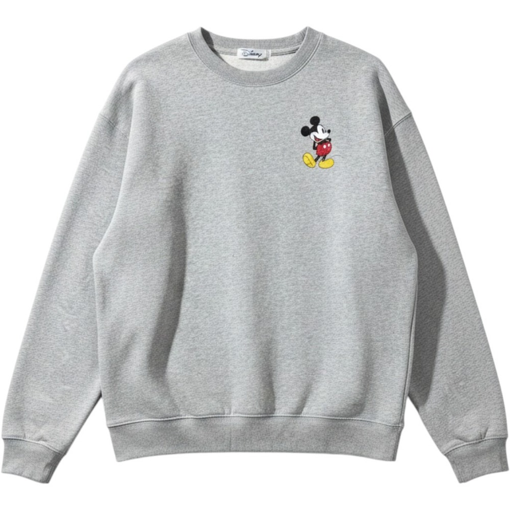 Gap Disney Mickey Mouse Crewneck Sweatshirt Heather Grey Medium Relaxed Fit